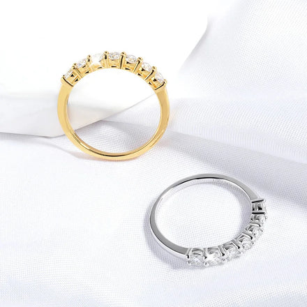 Women's S925 Sterling Silver Moissanite Ring — 0.7CT 3mm Wedding Band Jewelry — view 3 of jewelry