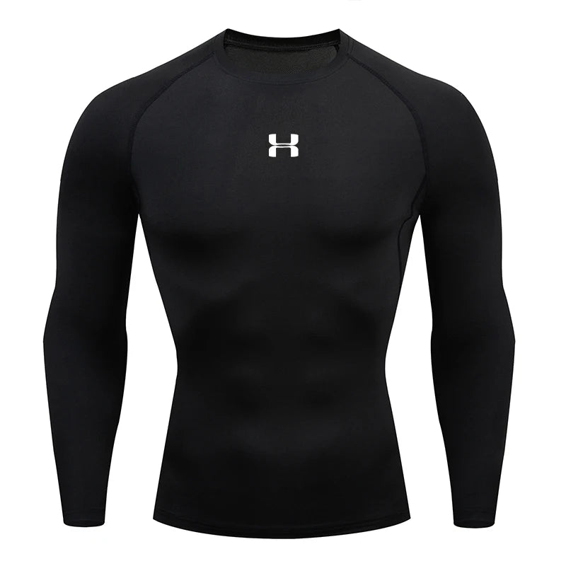 Men’s Running Compression Tee — Long-Sleeve Athletic Rashguard & Training Shirt — view 1 of sports & fitness