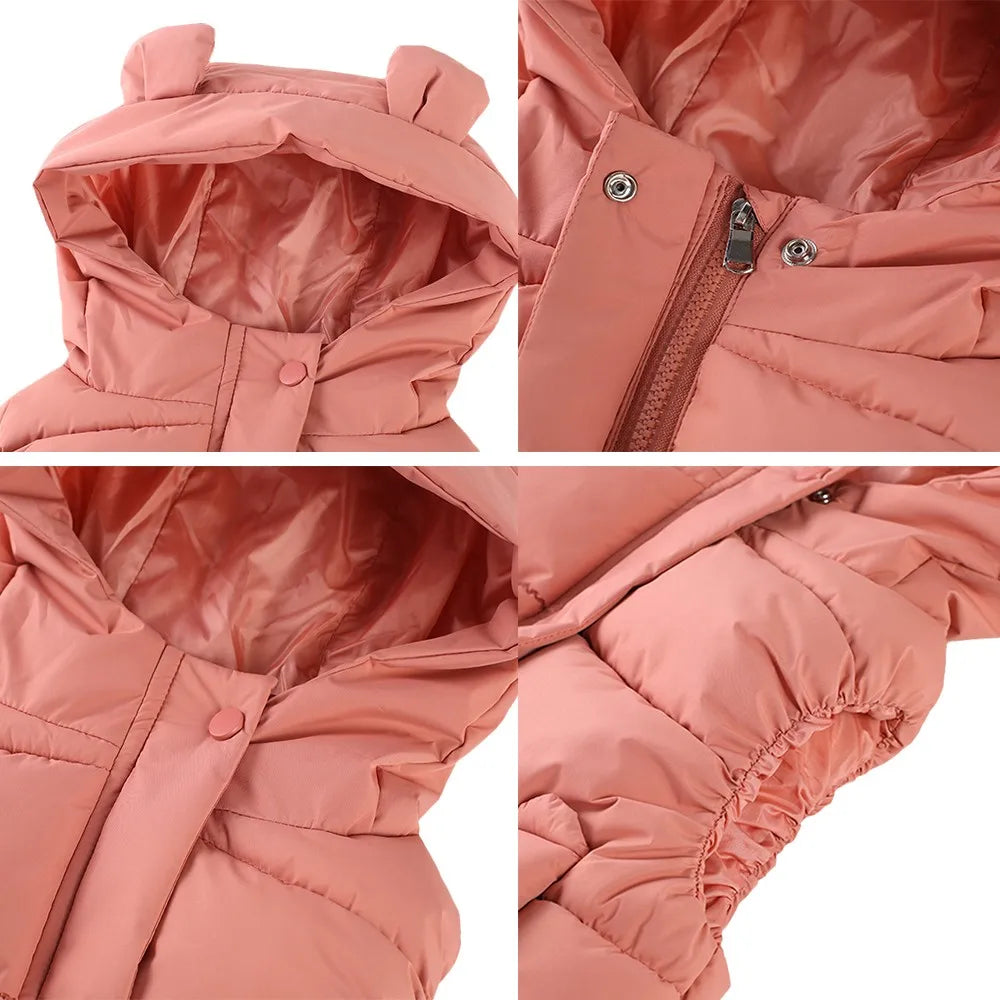 Toddler Kids Hooded Waistcoat – Cotton Padded Sleeveless Warm Vest (1-7 Years)