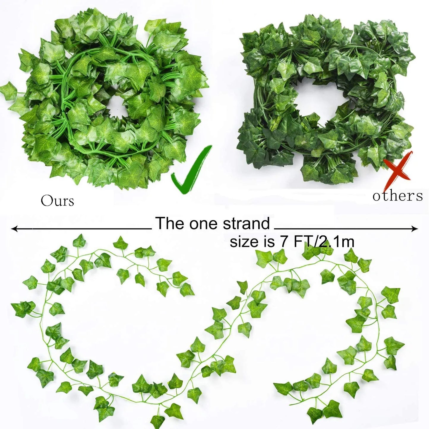 12PCS Artificial Ivy Garland Set (84 FT Total) – Realistic Hanging Greenery Vines for Wedding, Party & Home Décor
