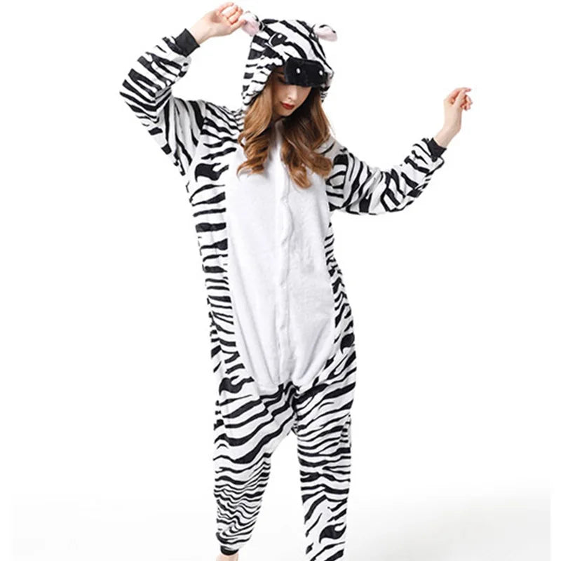 Flannel Kigurumi for Adult Kids Anime Animal Pajama Onesie Long Romper Funny Holiday Jumpsuit Sleepwear Pyjama Christmas Costume