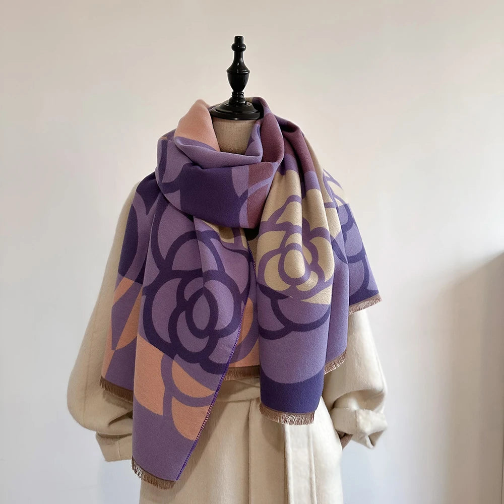 Pashmina Scarf Quiet-Luxury Everyday Wrap — Soft Cashmere-Feel Thick Warm Winter Blanket Shawl — view 9 of scarves & wraps