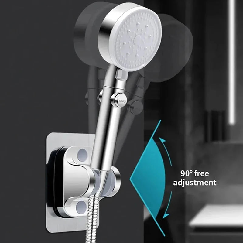 Universal Shower Holder 360° Adjustable Showerhead Holder No Drill Wall Mounted Showerhead Bracket for Home Bathroom Accessories