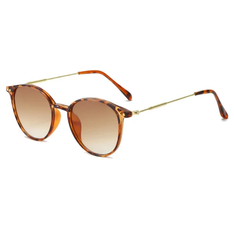 Round Vintage Sunglasses Retro Luxury — Boho Summer Women Designer Brand Oval UV Shades — view 9 of sunglasses