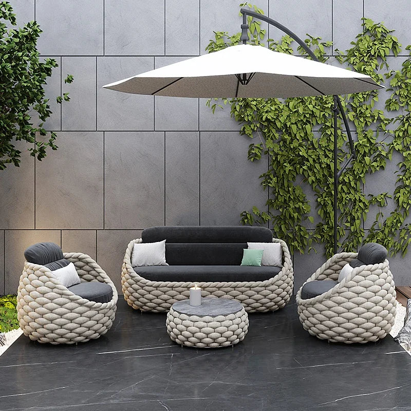Modern luxury design aluminum outdoor furniture set outdoor lounge furniture, wicker outdoor furniture