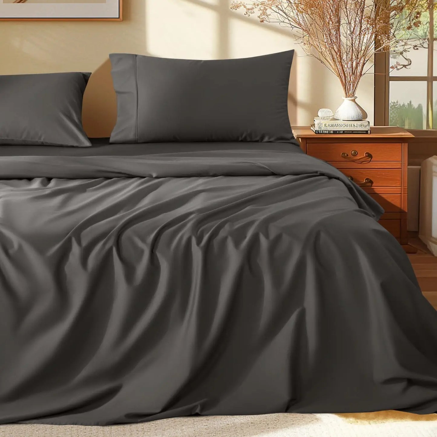 100% Egyptian Cotton Sheets Set - 1000 Thread Count,Luxury Cotton Bed Sheets,Breathable & Cooling Bedding