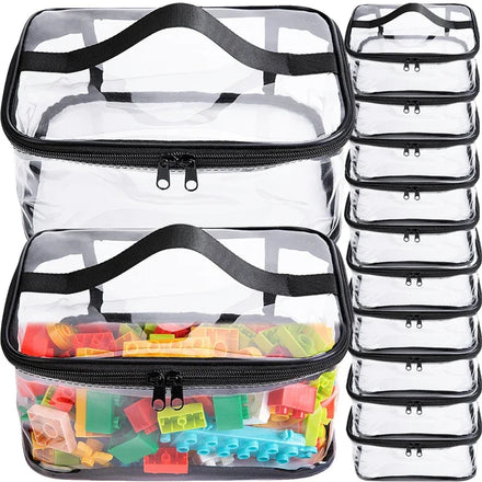 Transparent Kids Toy Organizer Bag - Large Travel Storage Tote with Handle — view 1 of storage bags