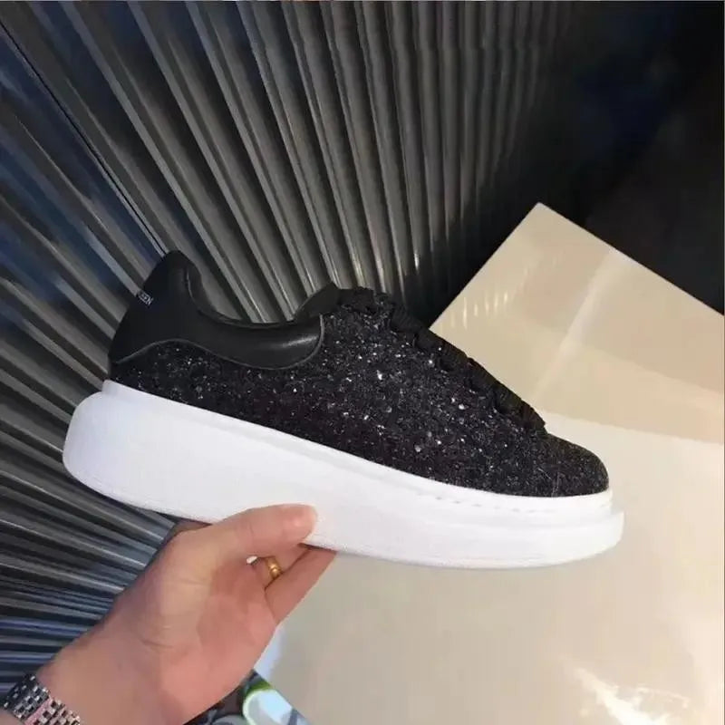 Women's White Sneakers — Elegant Skateboard Shoes with Hidden Inner Heel — view 9 of sneakers