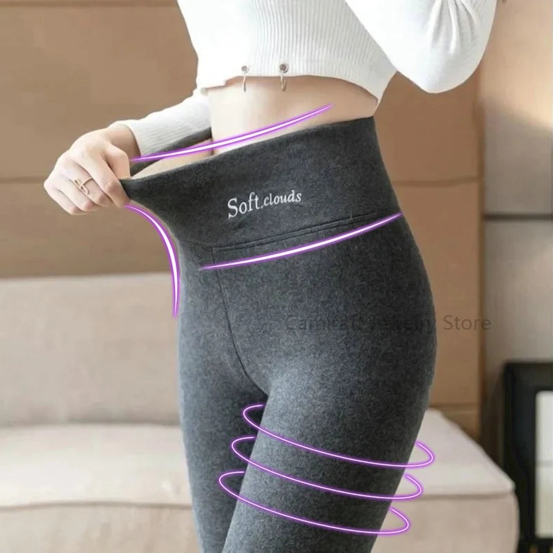 Women's Winter Thick Velvet Leggings Warm Fleece Lined Tights Thermo Leggings Ladies