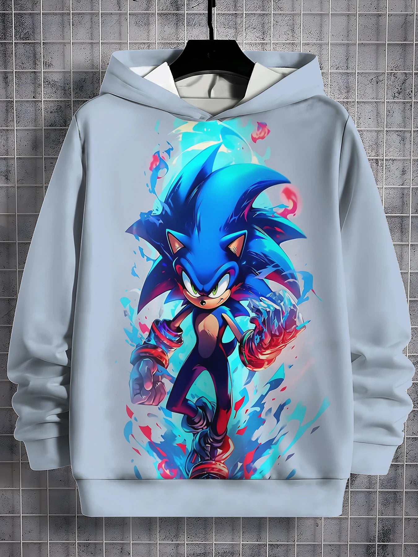 S-Sonic the Hedgehog 3D Print Hoodie – Unisex All-Season Casual Sweatshirt for Boys & Girls