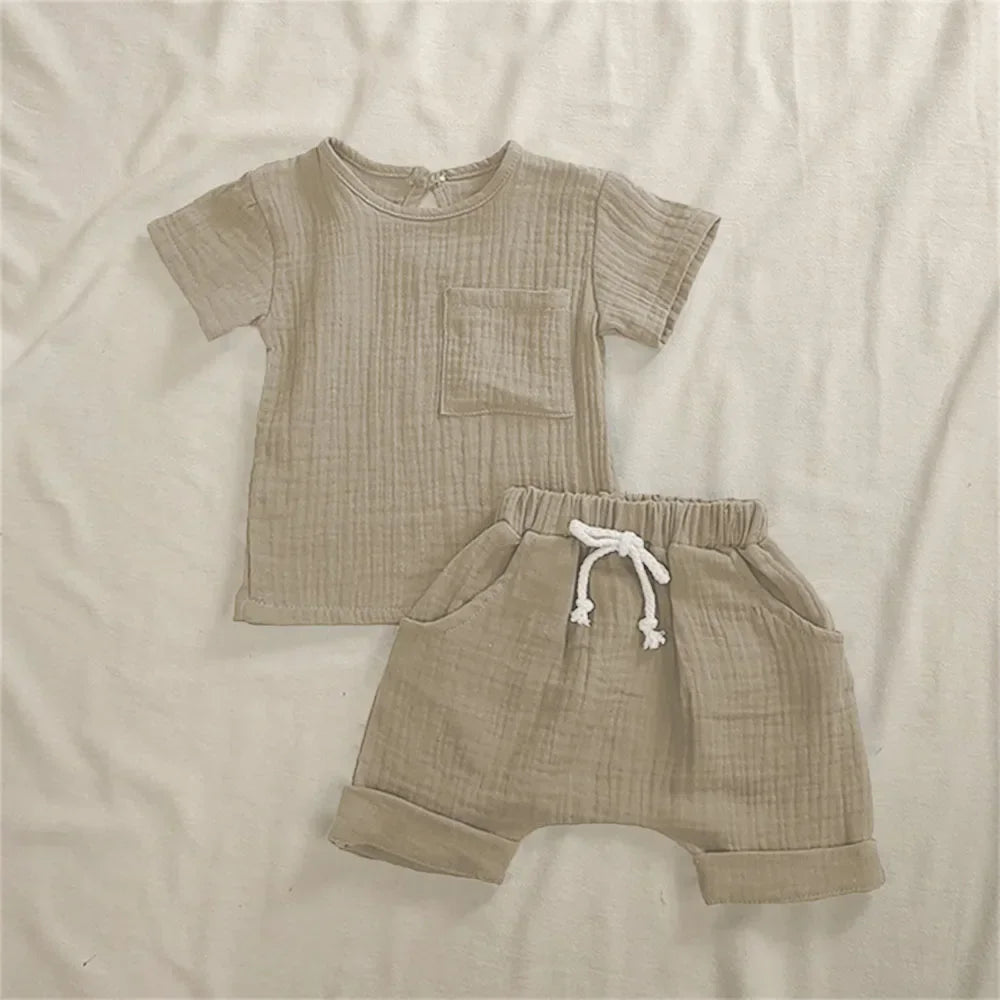 Baby Cotton Outfit Set - 2-Piece Newborn Romper & T-Shirt with Shorts — view 8 of baby outfits