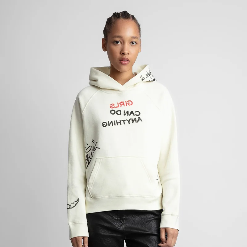Women’s Fashion Sweatshirt – Classic Letter Print Chic Streetwear Hoodie