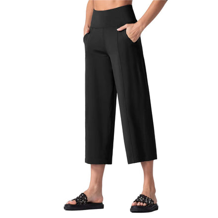 Loose Wide-Leg Yoga Pants — Women’s High-Waisted Bell-Bottom Sports Trousers