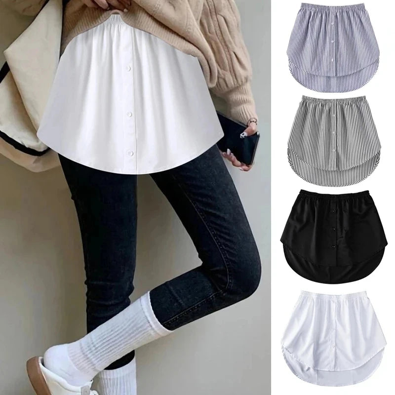 Shirt Extenders Removable Bottom Skirt Women's Fake Shirt Shirt Hem Extended Mini Skirt Layered Underlayer