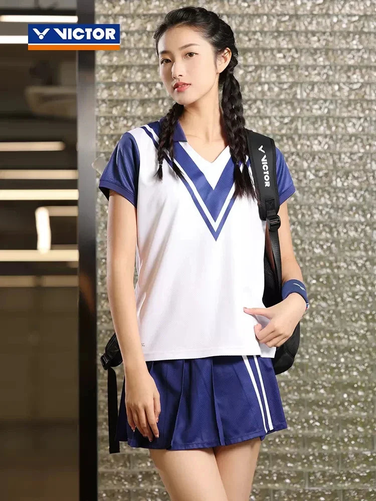 New Victor sport t-shirts women fashion Jersey badminton clothing sportswear short sleeve polo set skirts TK-41031