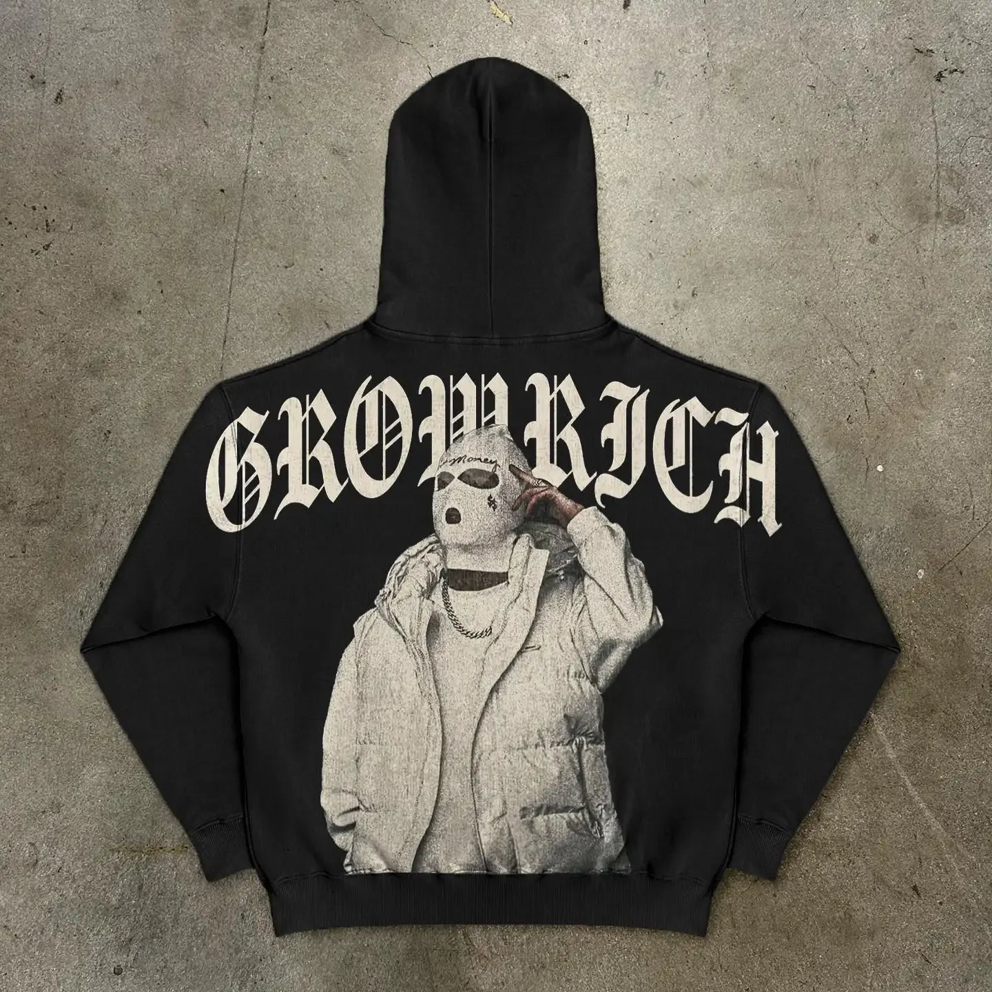 Women’s Y2K Graphic Oversized Hoodie – High Street American Gothic Streetwear for Couples