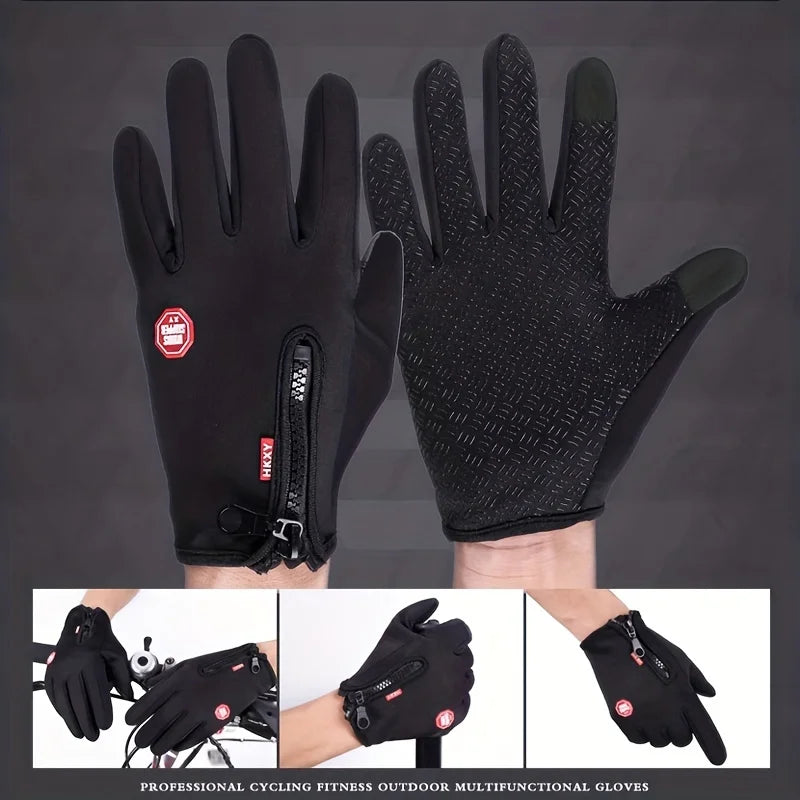 Winter Gloves Touchscreen Cold-Weather — Windproof Non-Slip Cycling Driving Motorcycle Gloves — view 4 of gloves