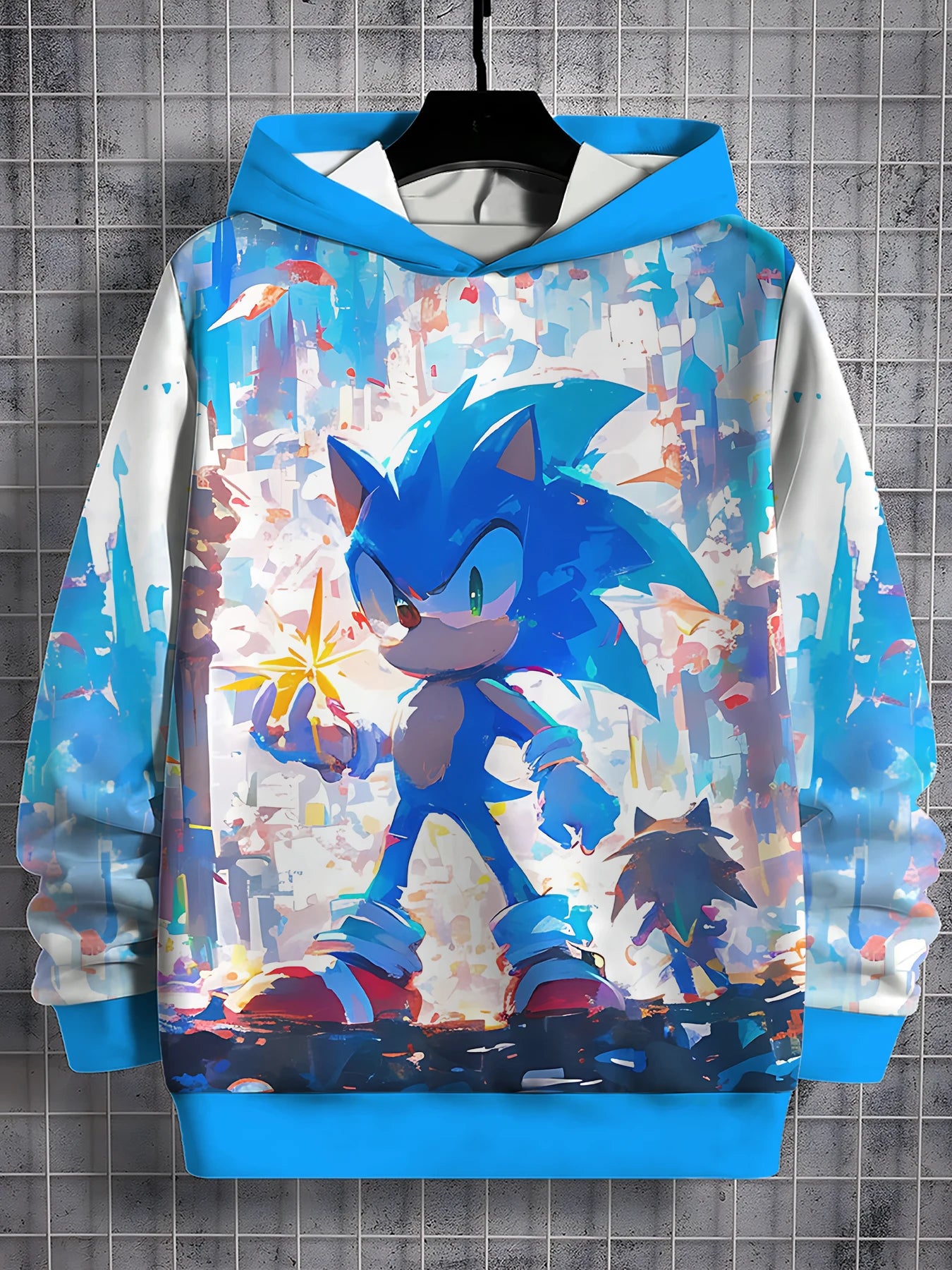 S-Sonic the Hedgehog 3D Print Hoodie – Unisex All-Season Casual Sweatshirt for Boys & Girls