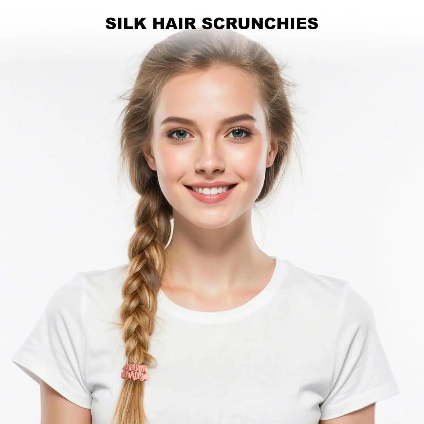 Mulberry Silk Scrunchies 8-Pack — Gentle No-Damage Hair Ties for Women — view 6 of hair accessories