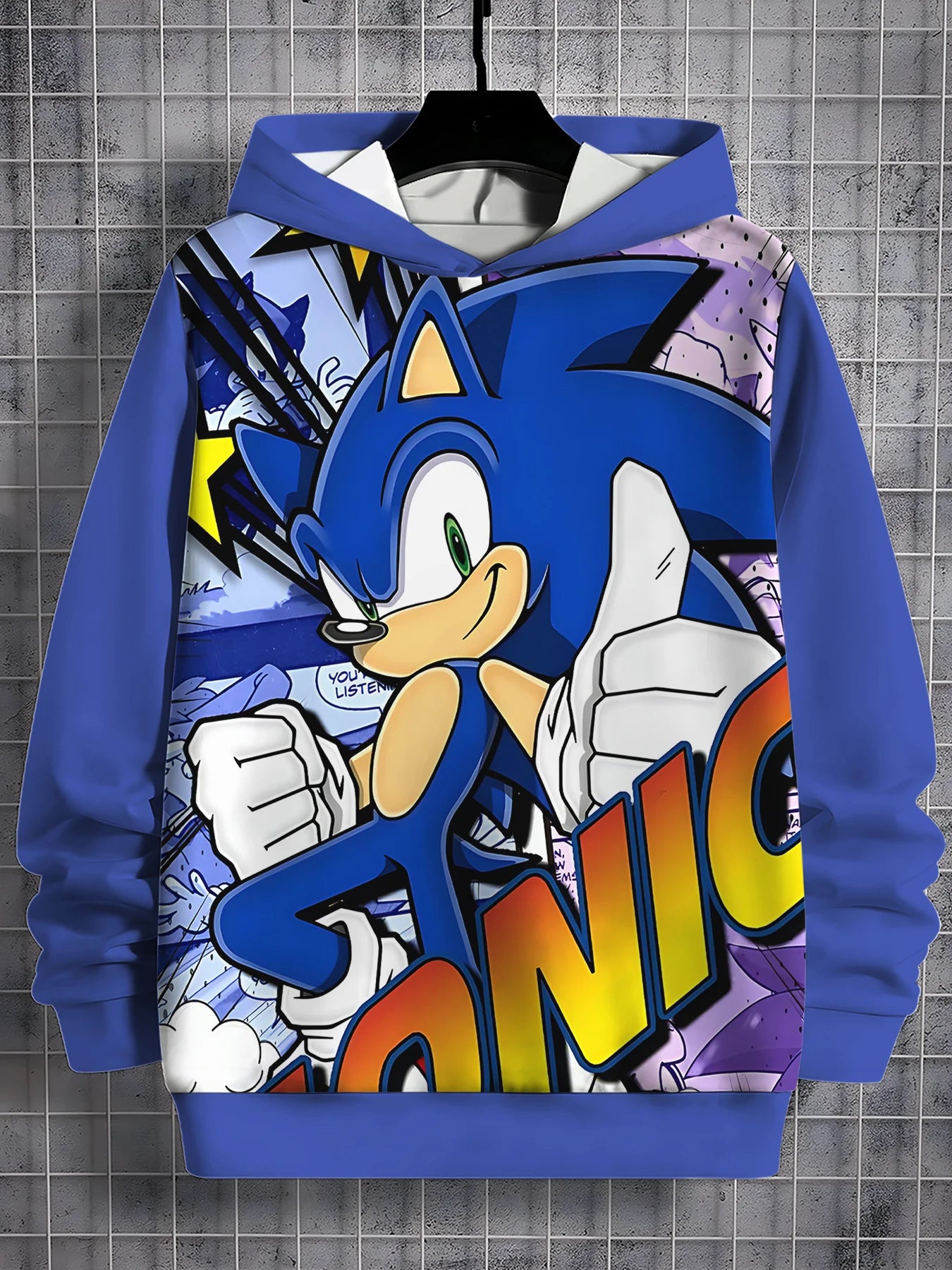 S-Sonic the Hedgehog 3D Print Hoodie – Unisex All-Season Casual Sweatshirt for Boys & Girls