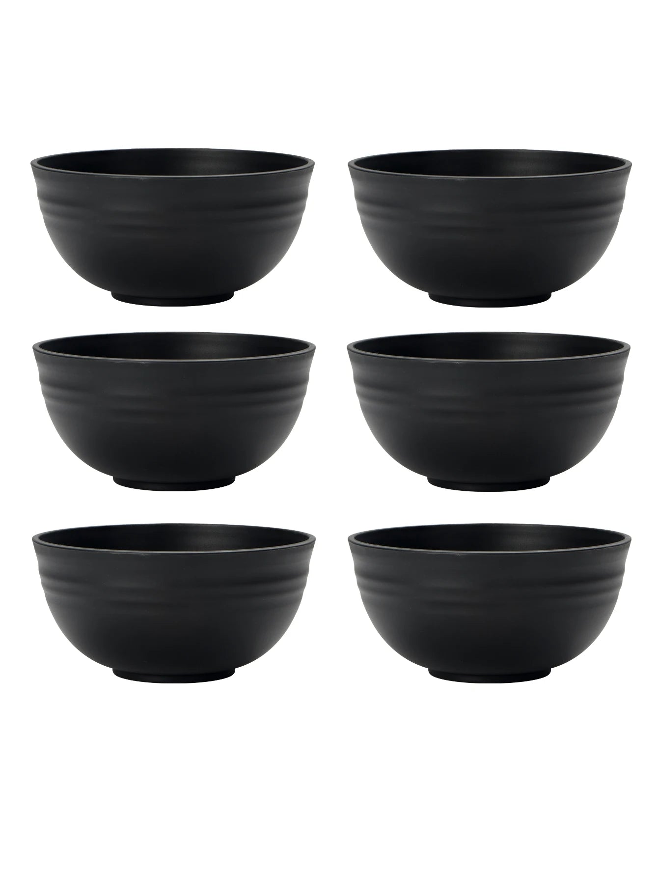 Black Grain Bowl Set — Reusable Plastic Dinner Bowls for Indoor & Outdoor Use (4/6/8 Pcs) — view 6 of dining & tableware