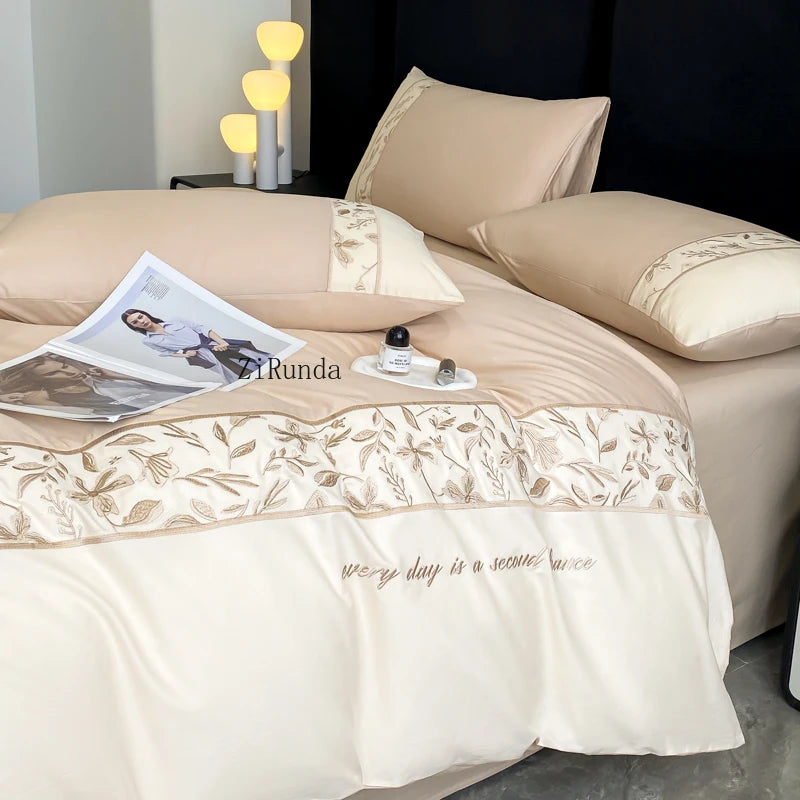 *Home textile four-piece set of pure cotton bedding light luxury style