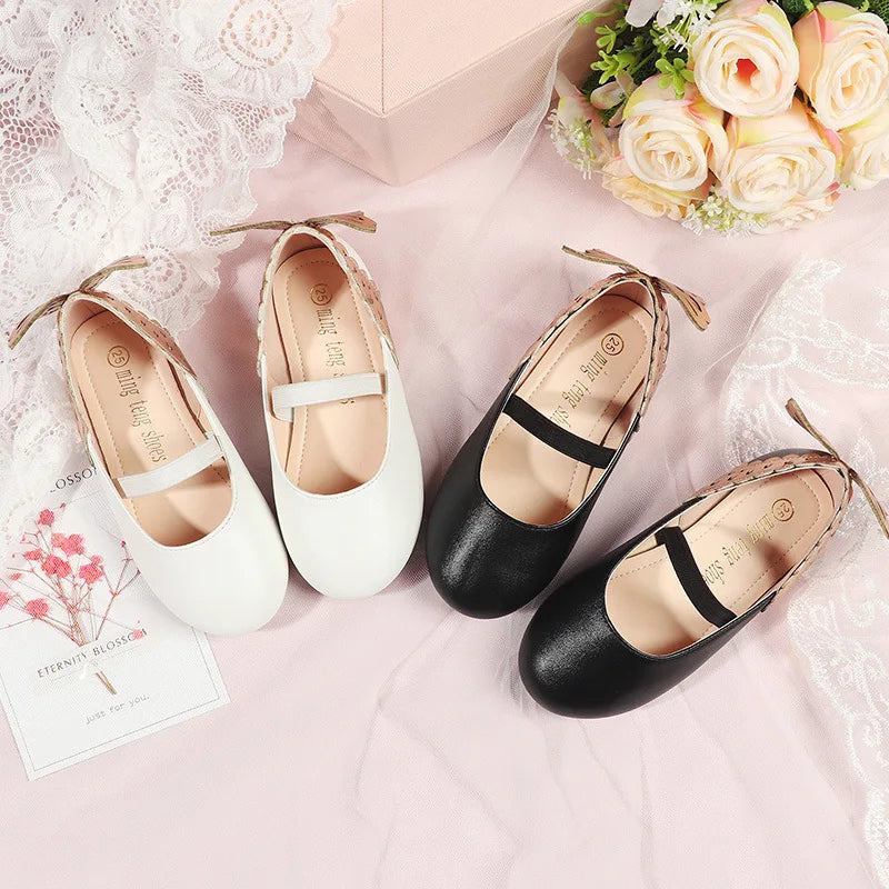 Flower Girl Butterfly Princess Ballet Flats – Leather Party Shoes for Toddlers (3T–4T)
