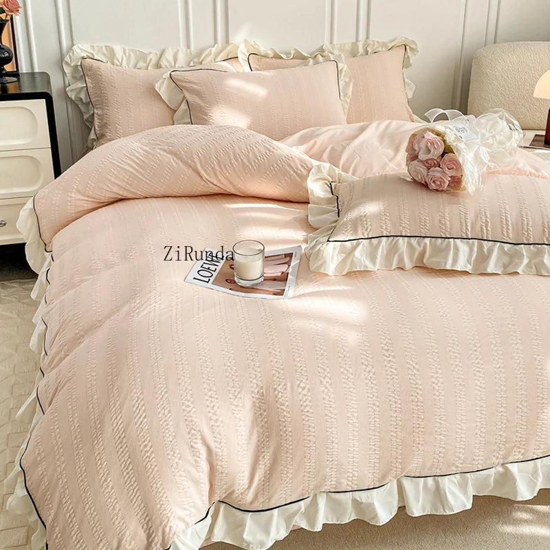 /Jacquard four-piece set of cotton sheets bedding