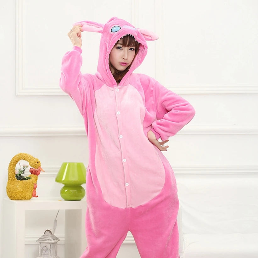 Flannel Kigurumi for Adult Kids Anime Animal Pajama Onesie Long Romper Funny Holiday Jumpsuit Sleepwear Pyjama Christmas Costume