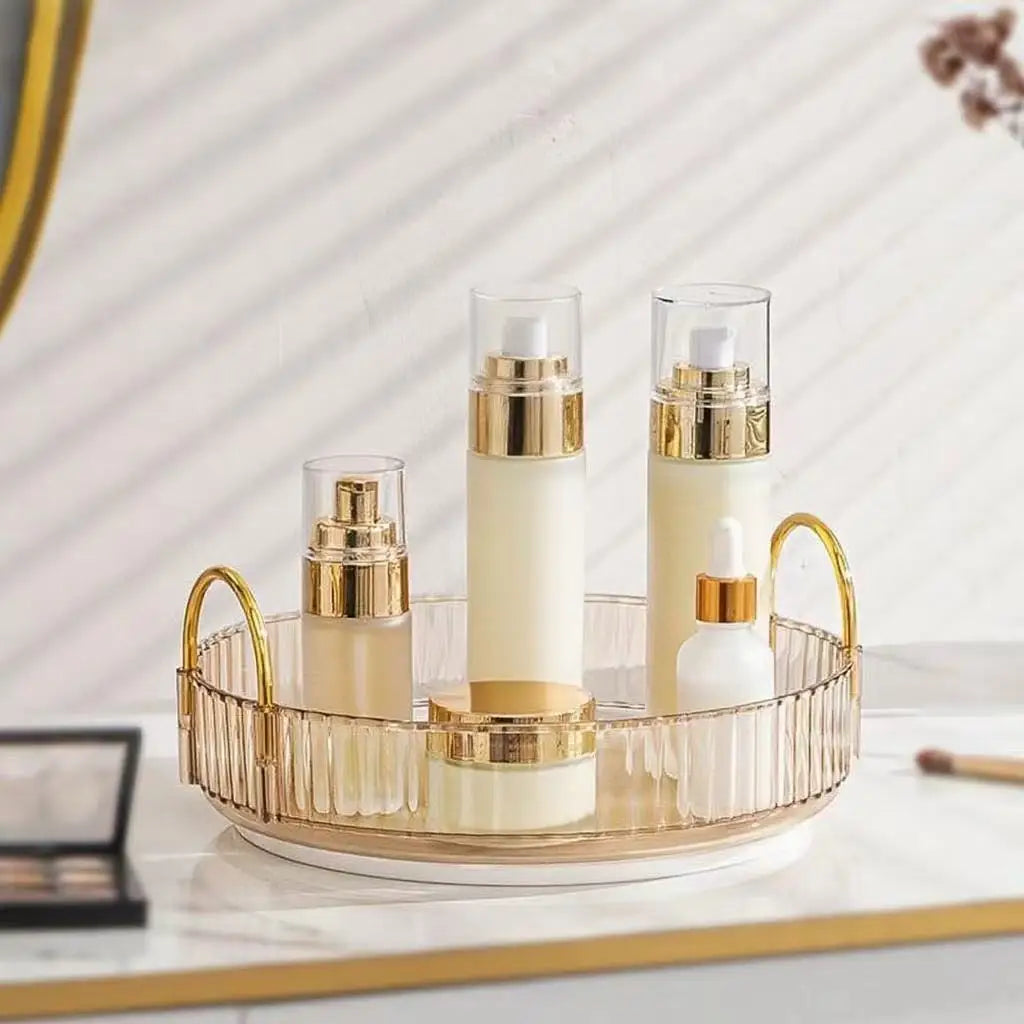 360° Rotating Kitchen Storage Rack, Gold-Tone Multi-Tier Organizer — product photo 6