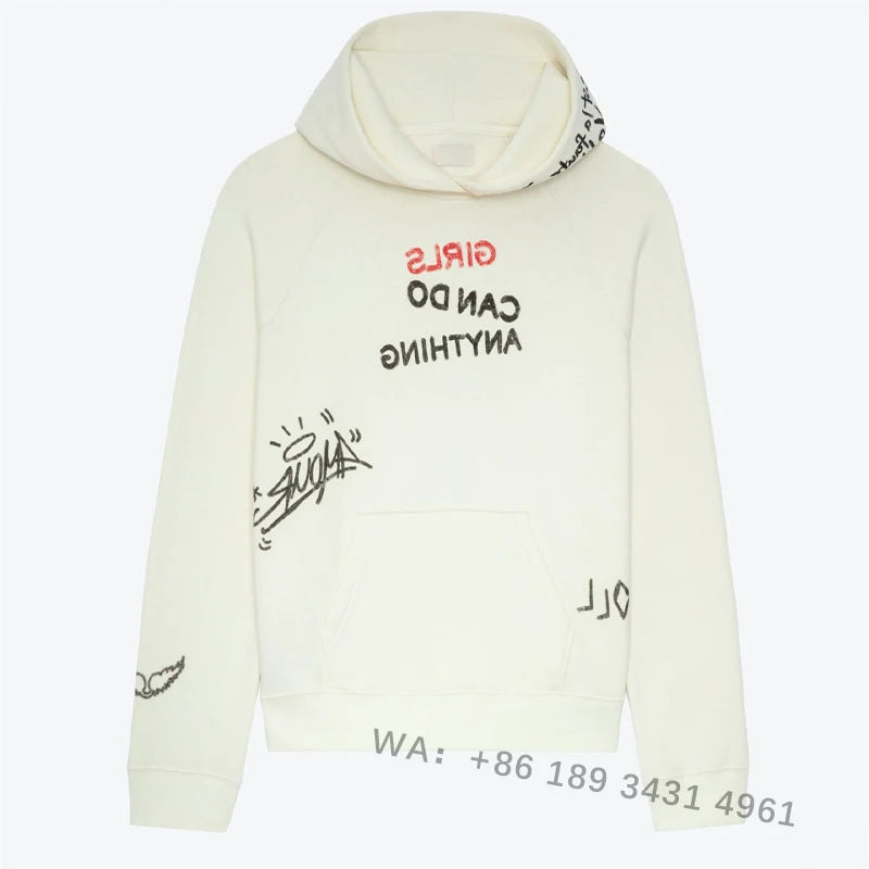 Women’s Fashion Sweatshirt – Classic Letter Print Chic Streetwear Hoodie