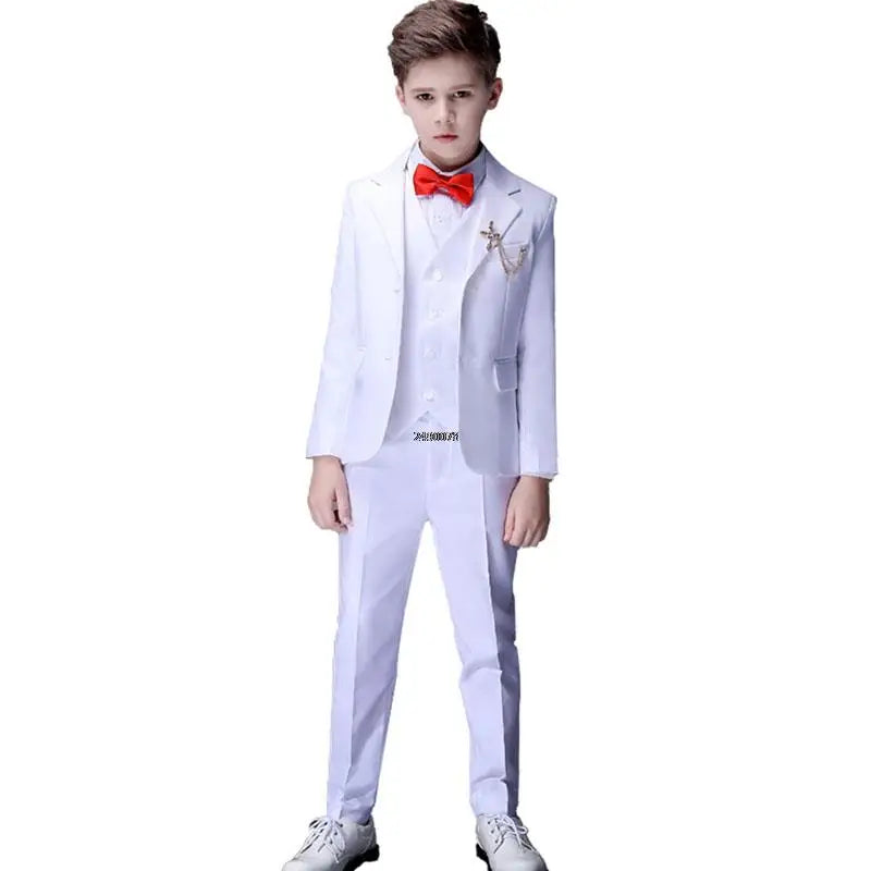Flower Boys White Baptism & Wedding Suit – Formal Tuxedo Set for Special Occasions (Kids & Teens)
