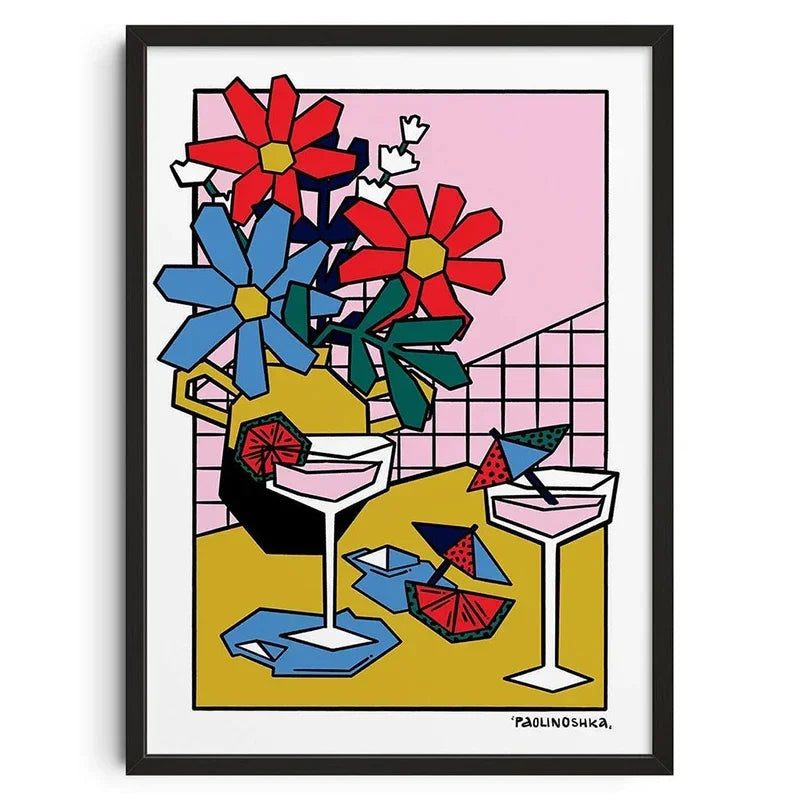 Retro Abstract Nourishing Soul Canvas Poster — Classic Wall Art for Living Room Decor