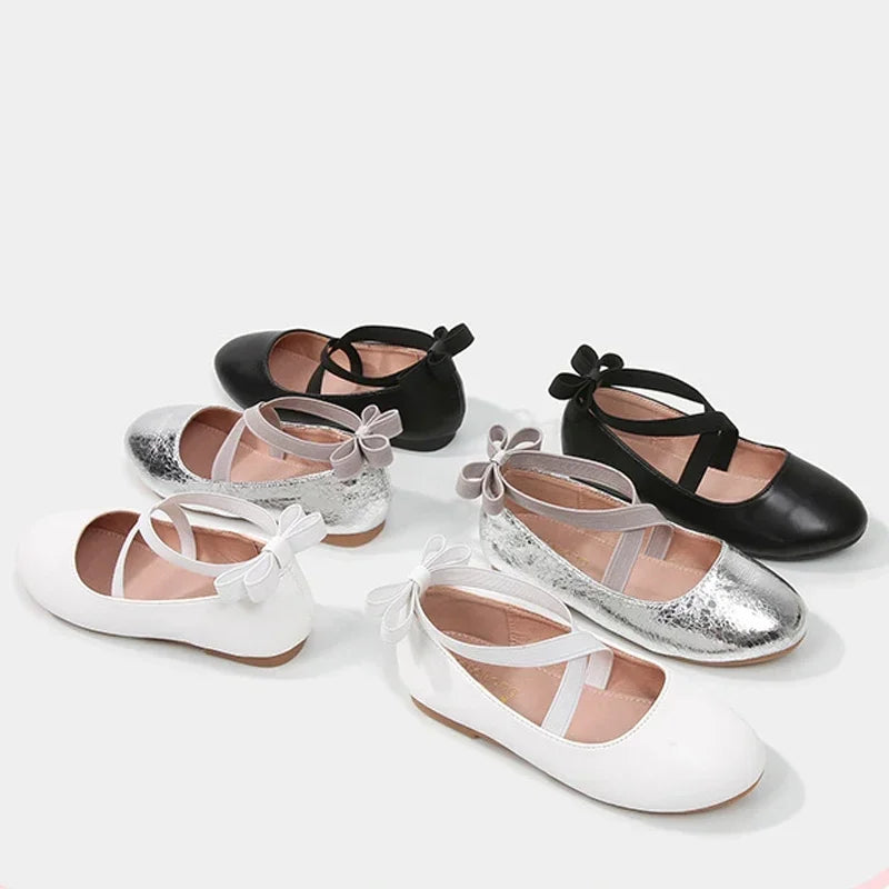 Gold Baby Girl Ballet Flats – Christmas Party & Performance Shoes (3-12 Years)