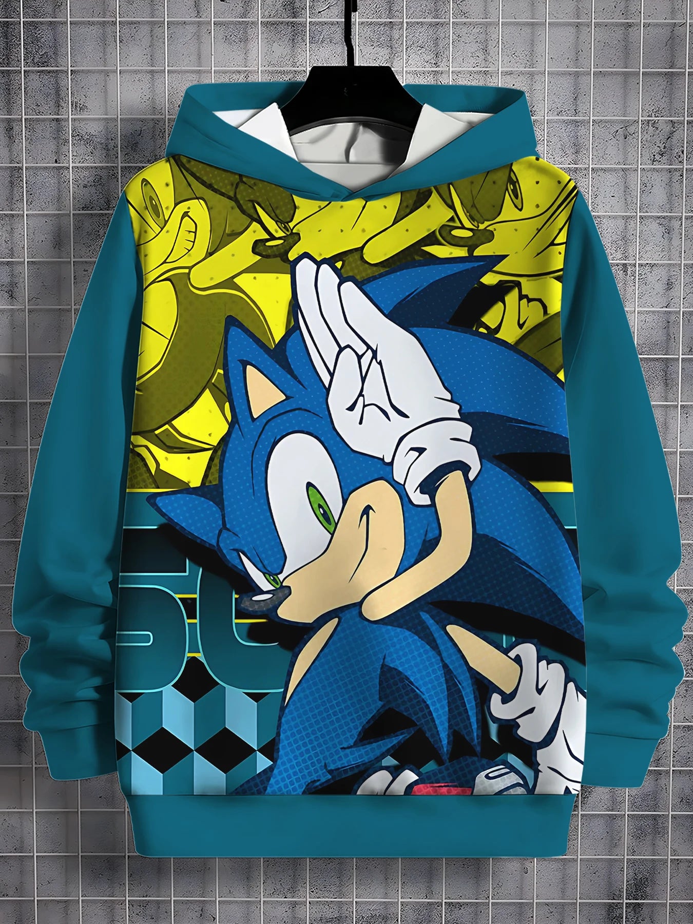 S-Sonic the Hedgehog 3D Print Hoodie – Unisex All-Season Casual Sweatshirt for Boys & Girls