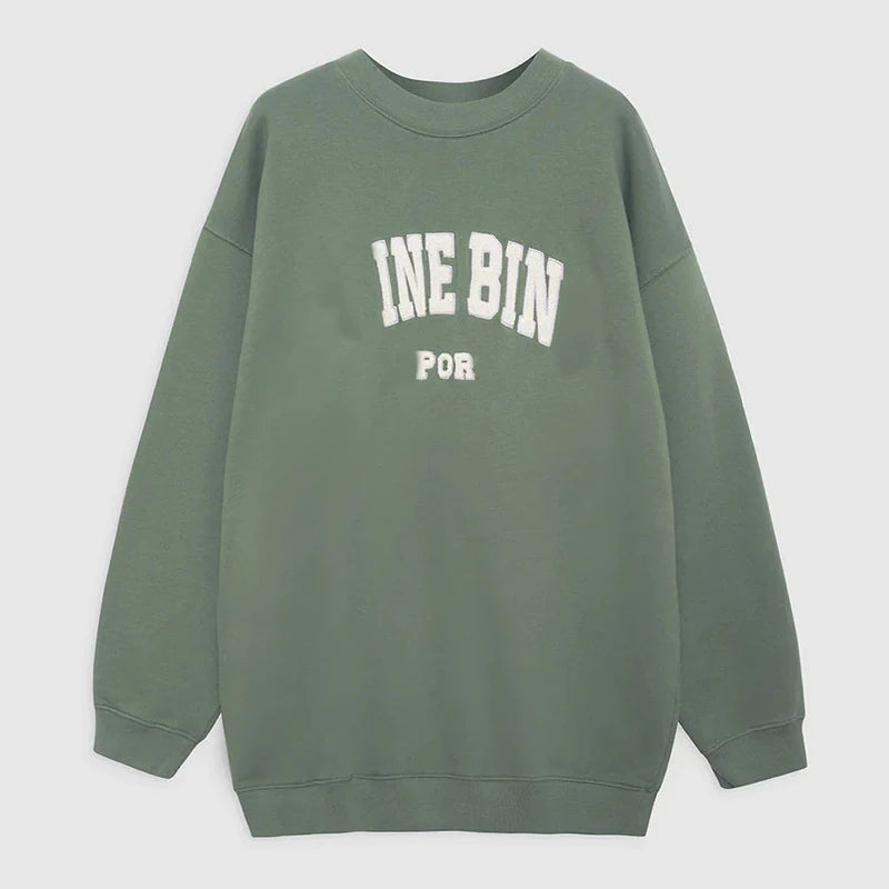 Crew Neck Sweatshirt Women Casual Letter Sweatshirts Female Loose Cotton Hoodies Sweatshirt Fashion New Hooded Pullover