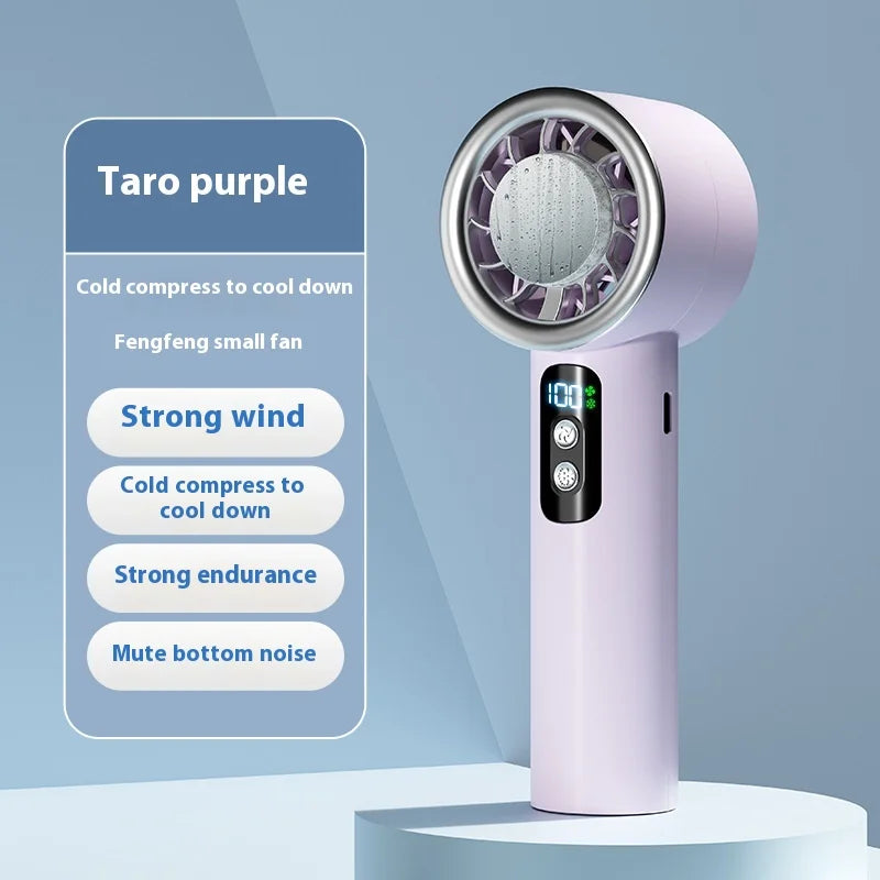 Summer Ice-Cool Turbo Handheld Fan – 3-Speed Portable Mini Personal Fan (Battery Operated)