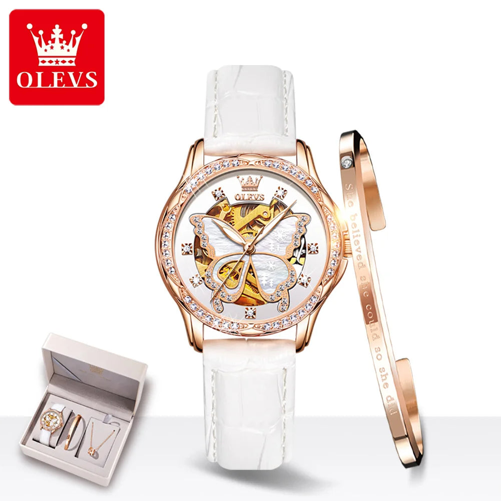 OLEVS 6622 Women's Butterfly Dial Watch — Luxury Diamond Quartz Wristwatch — view 11 of watches