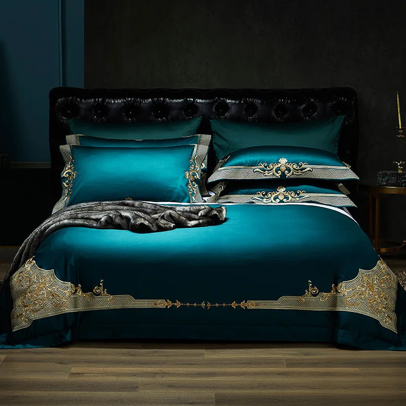 Brand New Wine Red Wedding Bedding Set 100% Cotton Silky Duvet Cover Set Luxury Wedding Birthday Gift Embroidery Quilt Covers