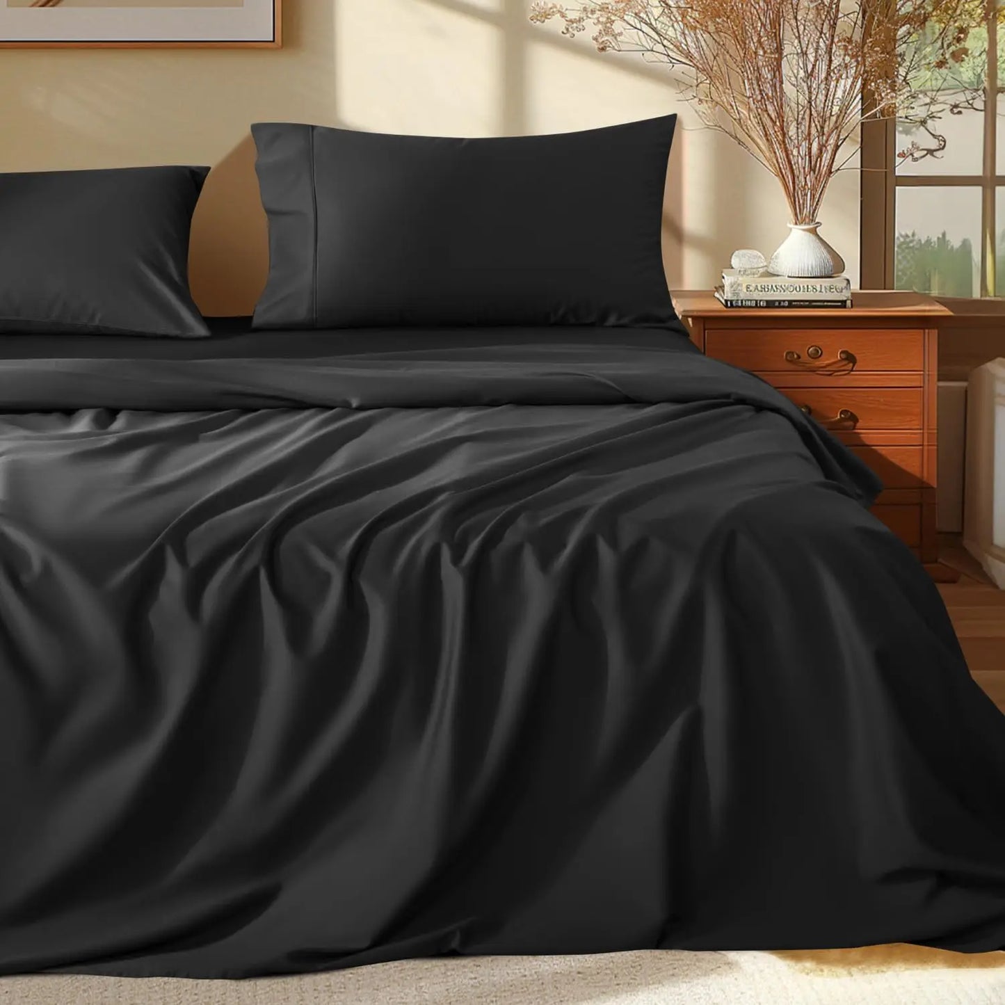 100% Egyptian Cotton Sheets Set - 1000 Thread Count,Luxury Cotton Bed Sheets,Breathable & Cooling Bedding