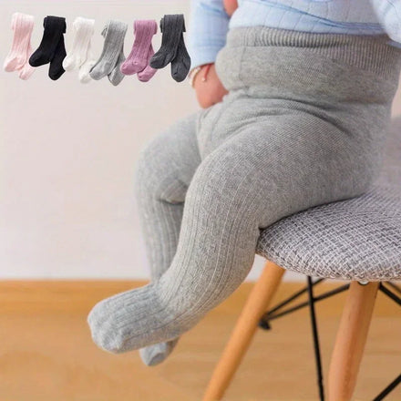 Baby Cable-Knit Tights 3-Piece Set - Toddler Patterned Footed Pantyhose — view 1 of baby bottoms