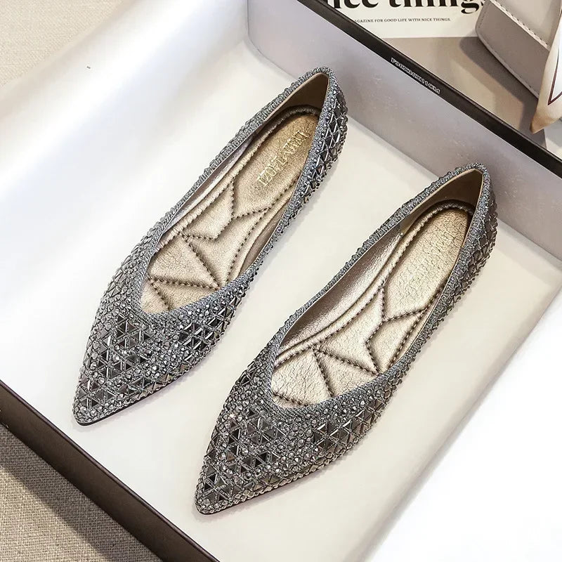 Flats & Ballet — Rhinestone Ballet Flats, Plus-Size Casual Loafers with Sparkle — view 6 of flats & ballet
