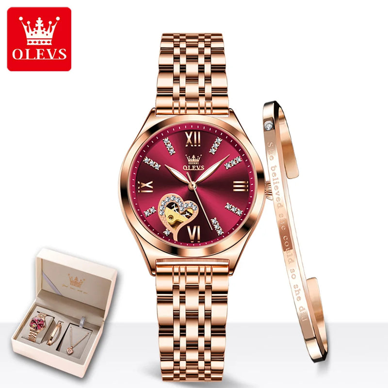 OLEVS 6636 Women's Roman Dial Watch — Luxury Fashion Quartz Wristwatch — view 1 of watches