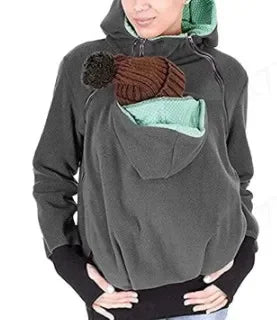 Three-in-One Baby Carrier Sweater Jacket – Multifunctional Removable Kangaroo Hoodie for Autumn & Winter