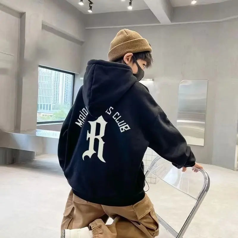 2023 Boys Hoodies Autumn Winter Fashion Cartoon Print Hoodie Sweatshirt Kids Casual Children's Clothing Pullover Sweatshirt