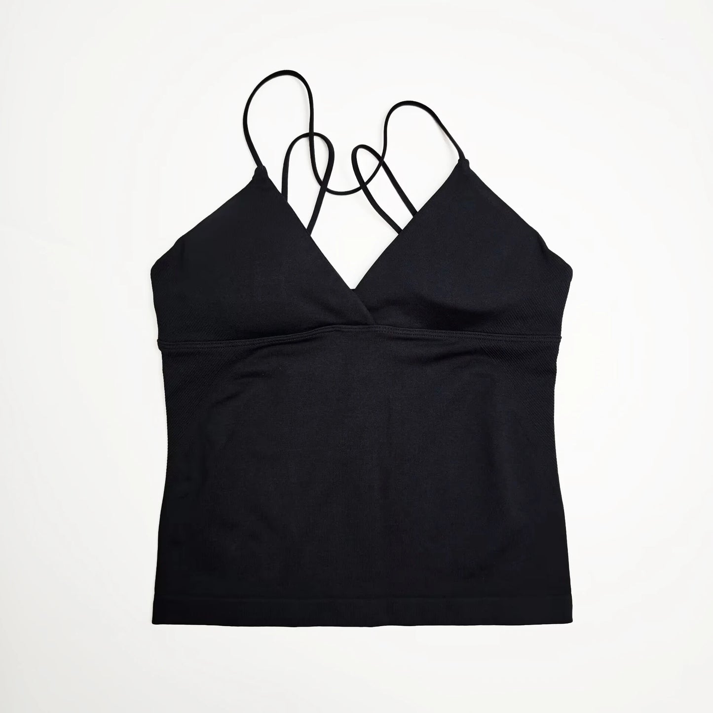 Women's Activewear Twist-Front Longline Workout Tank — Seamless Built-In Bra Yoga Top — view 17 of women's activewear