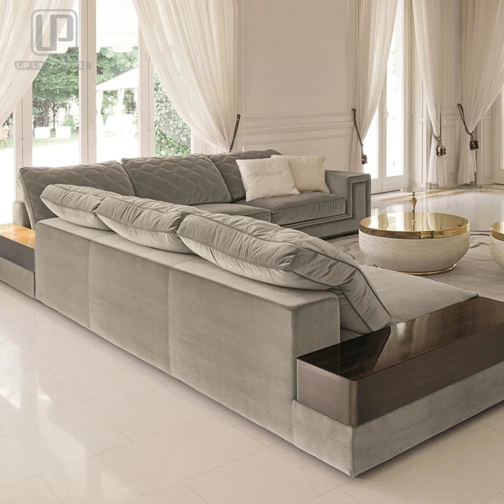 High-Quality Bespoke Corner Sectional Sofa – Luxury Long Fabric Couch for Modern Homes