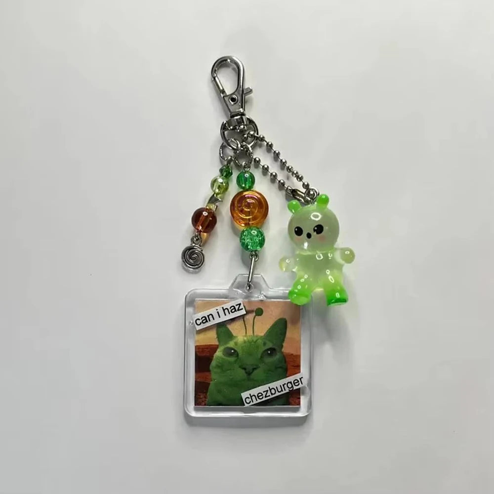 Resin Alien Phone Charm — Cute Beaded Keychain & Bag Charm — view 4 of accessories