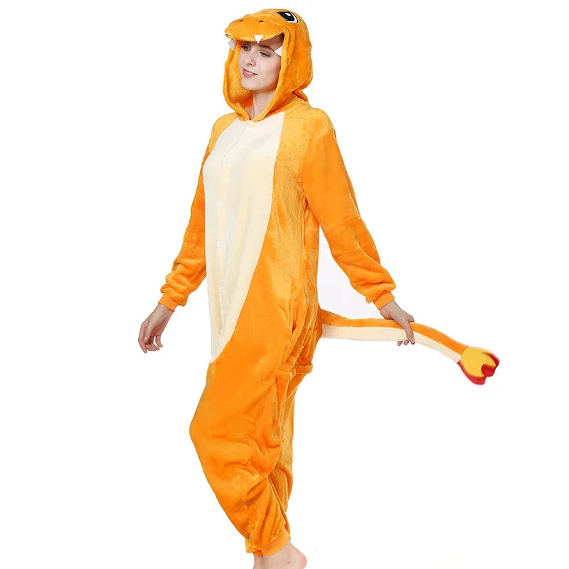 Flannel Kigurumi for Adult Kids Anime Animal Pajama Onesie Long Romper Funny Holiday Jumpsuit Sleepwear Pyjama Christmas Costume