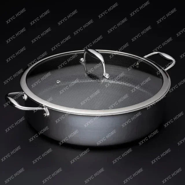 20-Piece Hybrid Cookware Set with Lids – Stainless Steel Wok & 3-Ply Honeycomb Kitchenware
